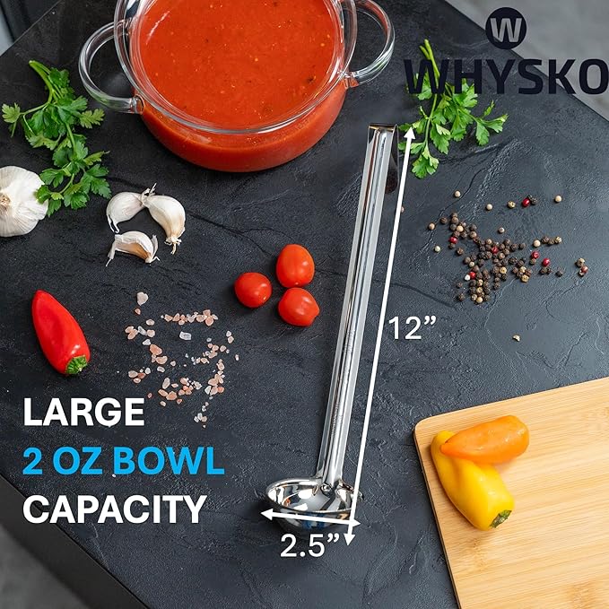 Whysko Soup Ladles Stainless Steel, Rustproof Heat-Resistant Materials - Image 2