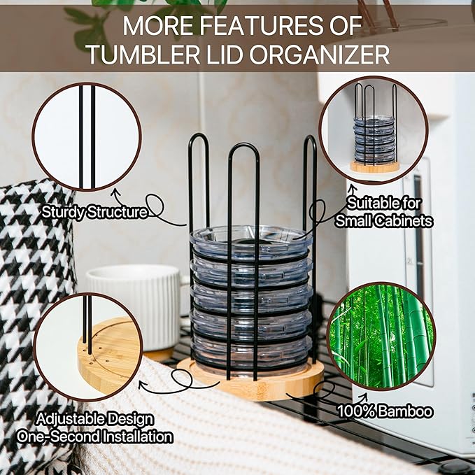 2PC Tumbler Lid Organizer, Detachable Cup Lid Organizer - Image 6