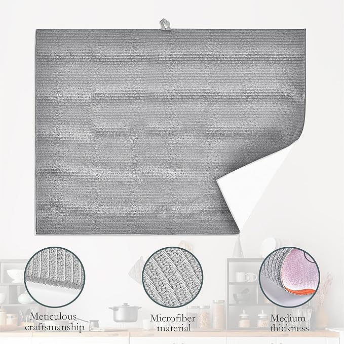 Dachshund Dog Flowers Dish Drying Rack Mat - Image 4