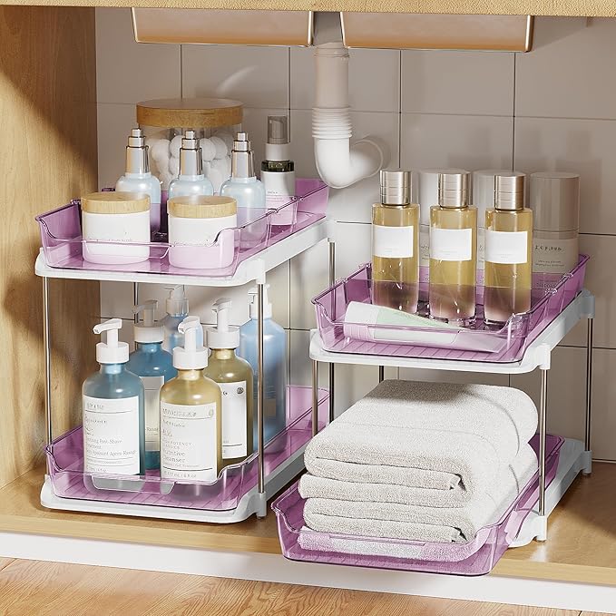 Delamu 2-Tier Multi-Purpose Bathroom Under Sink Organizers and Storage - Image 7