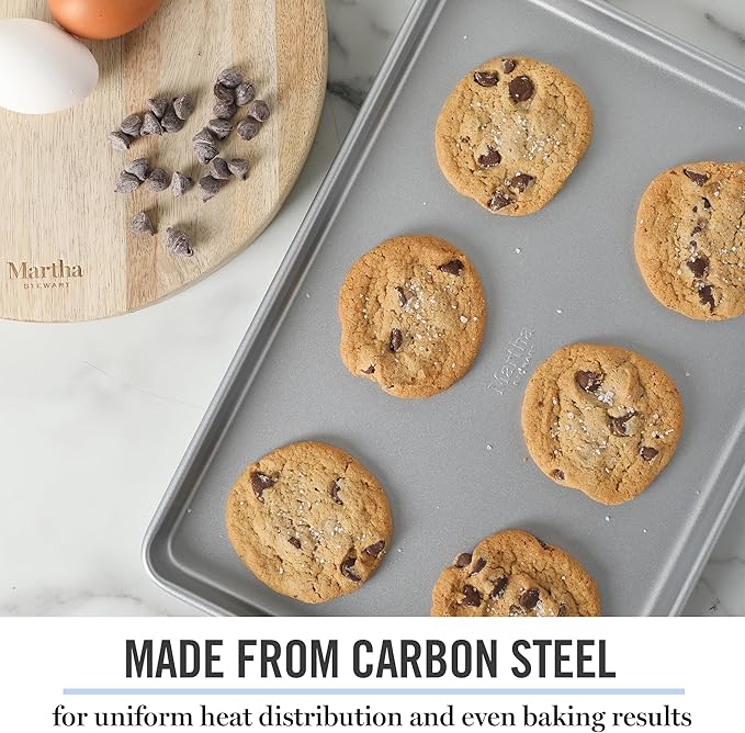 Martha Stewart Gallen 13x9 Inch Nonstick Carbon Steel Cookie Sheet - Image 4