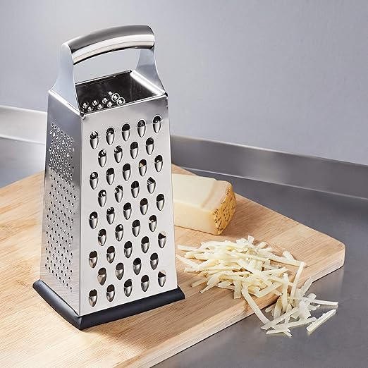 Amazon Basics Rectangular 4-Sided Box Cheese Grater and Shredder, Stainless - Image 5