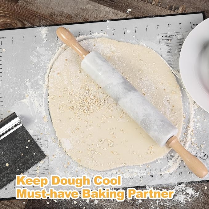 Koville African Natural Marble Rolling Pin, Non-Stick Polished Dough Roller - Image 6