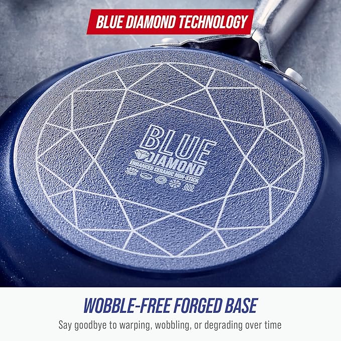 Blue Diamond Ceramic Nonstick 14" Frying Pan Skillet, PFAS-Free Cookware - Image 7