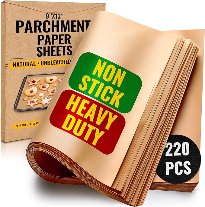 220 Pcs 9x13 Inch Parchment Paper Sheets by Baker's Signature | Parchment by BakersSignature