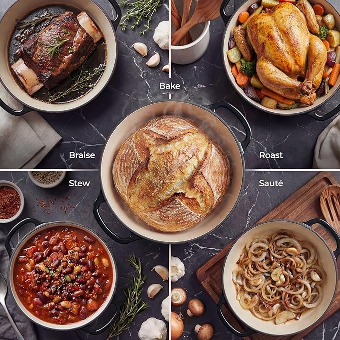 Zulay Kitchen 5 Quart Enameled Cast Iron Dutch Oven Pot - Image 3