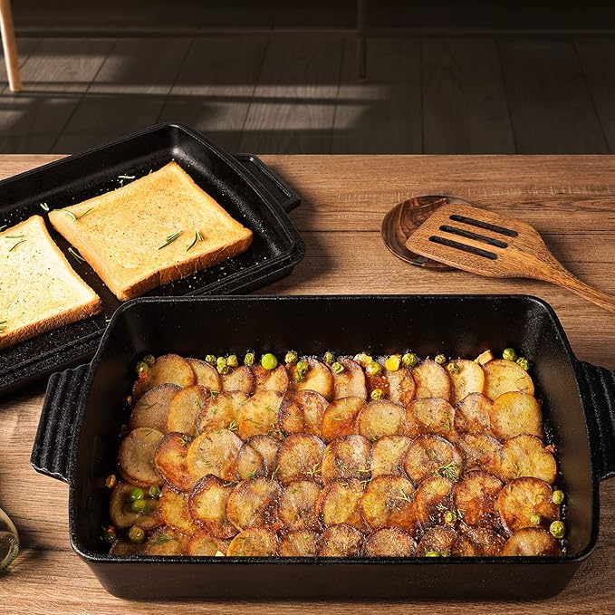 Northriver Casting 2-In-1 Pre Seasoned Cast Iron Dutch Oven - Image 2