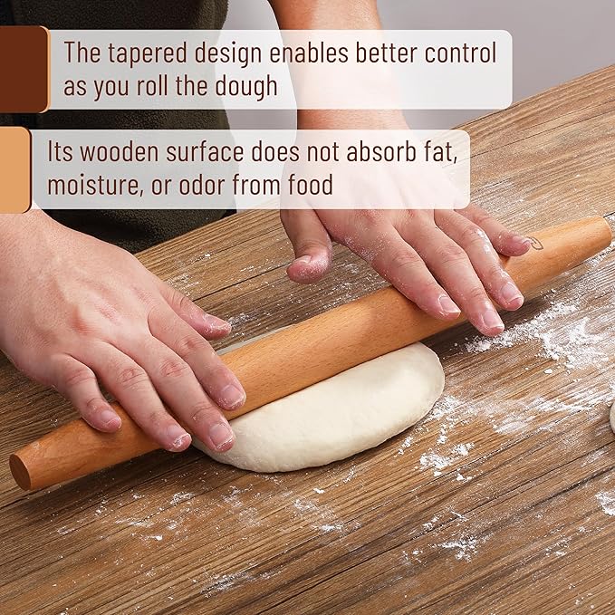 BAMBOO LAND- French Rolling Pin Set, Natural Wood Rolling Pins - Image 5