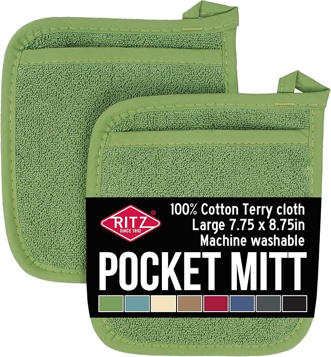 RITZ Terry Pocket Mitt & Hot Pad: Unparalleled Heat Resistant, Durable 100% by Ritz+Foodservice