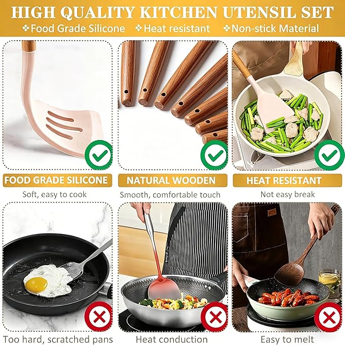 Thickened Silicone Cooking Utensils Set - Image 3