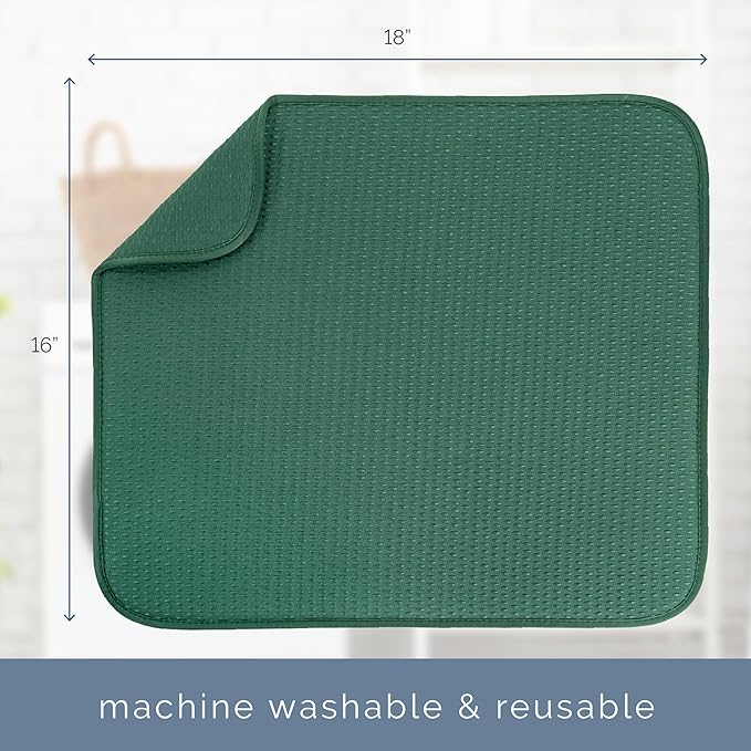 S&T INC. Dish Drying Mat, 16” x 18”, Absorbent Microfiber Kitchen Counter Mat - Image 7