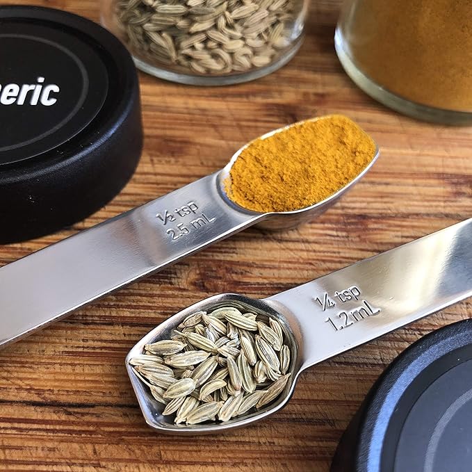 AllSpice Stainless Steel Double Sided Measuring Spoon Set - Image 3