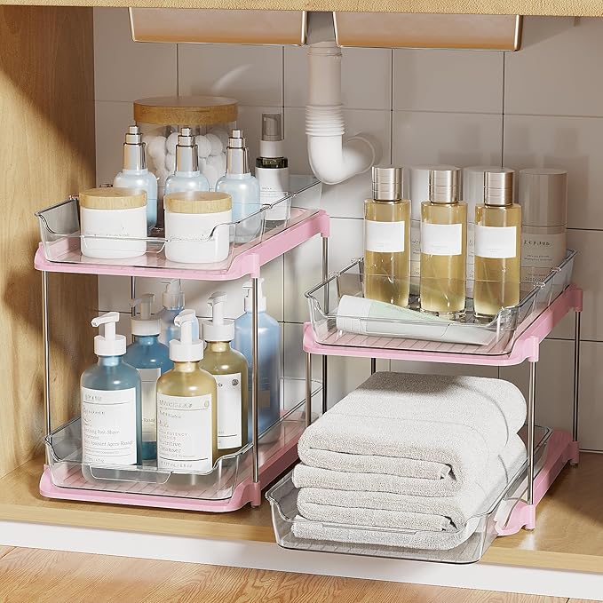 Delamu 2-Tier Multi-Purpose Bathroom Under Sink Organizers and Storage - Image 6