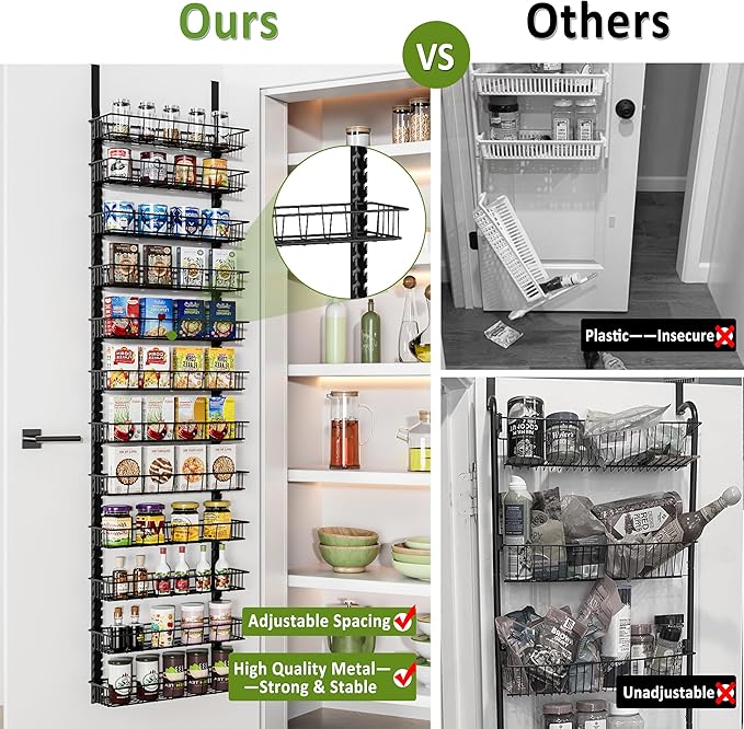 Churboro Over the Door Pantry Organizer Rack - Image 4