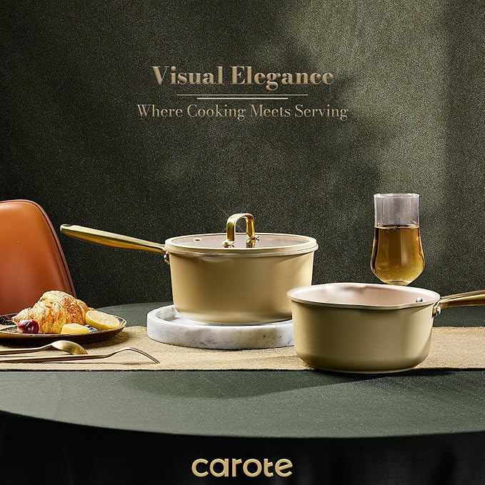 CAROTE 2Qt & 3Qt Nonstick Sauce Pan Set, Saucepan - Image 5