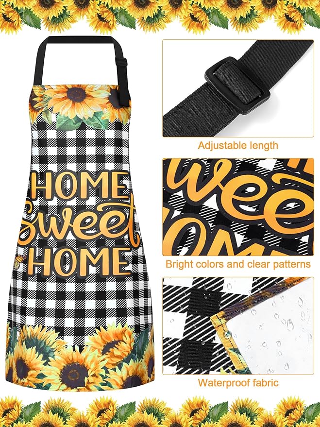 Geetery 4 Pcs Chicken Aprons for Women Rooster Print Apron Waterproof - Image 5