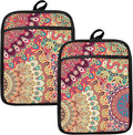 Colorful Abstract Mandala Floral Pot Holders by HUGANE