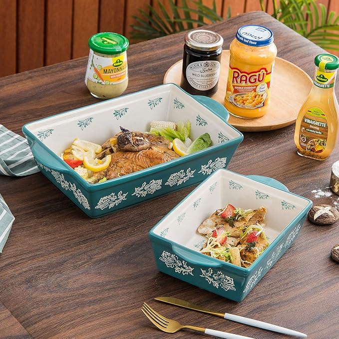 Wisenvoy Baking Dish Ceramic Lasagna Pan Casserole Dish 3-Piece Bakeware Sets - Image 6