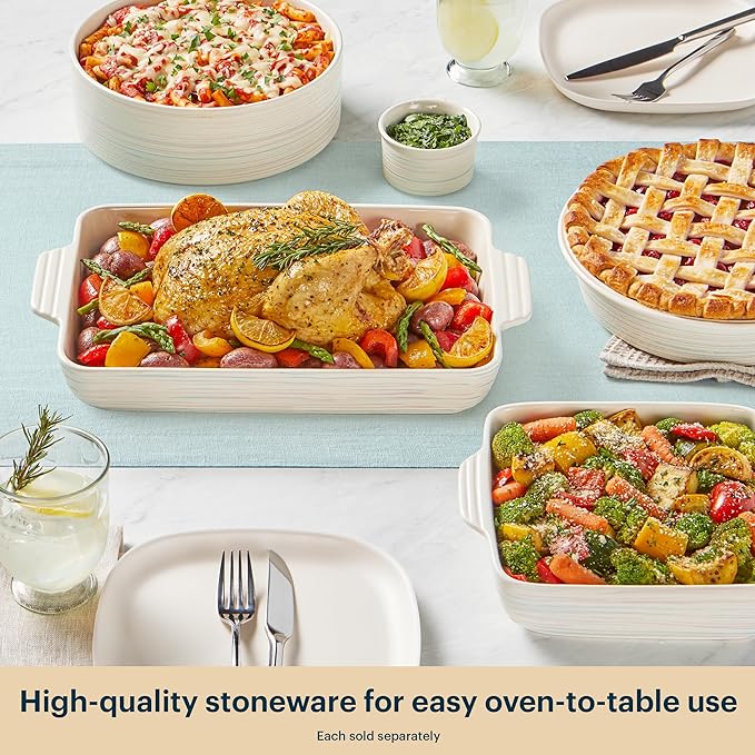 Pyrex 8-Piece Ceramic Complete Bakeware Set, Nonstick Pie, Lasagna Oven Pans - Image 6