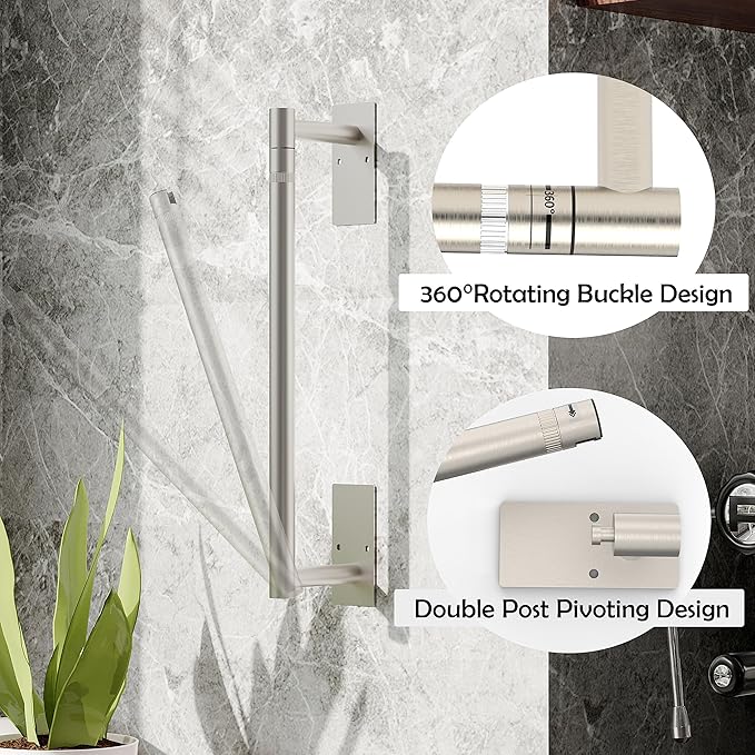 RUACQ Paper Towel Holder Under Cabinet, Wall Mounted or Adhesive Stainless - Image 2