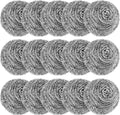 15 Pack Steel Wool Scrubber, Metal Kitchen Scrubbing Sponges, Dishwashing by VOPTON