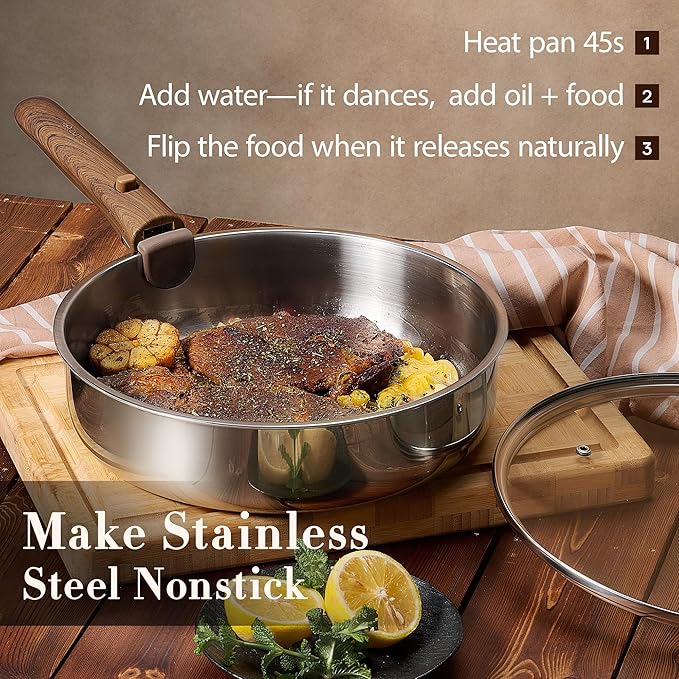 CAROTE 13pcs Tri-Ply Stainless Steel Cookware Set - Image 4