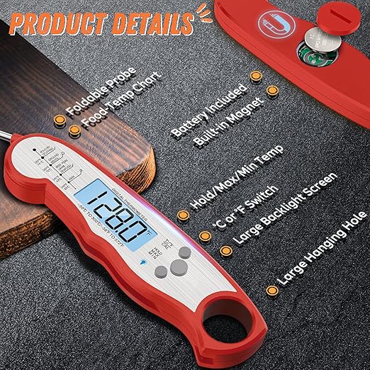 Digital Meat Thermometer, Waterproof Instant Read Food Thermometer - Image 6