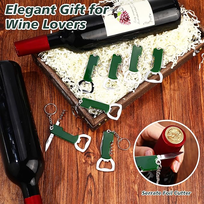 Ziliny 24 Pcs Bottle Opener Keychain Bulk Wine Bottle Beer Opener Keychain - Image 3