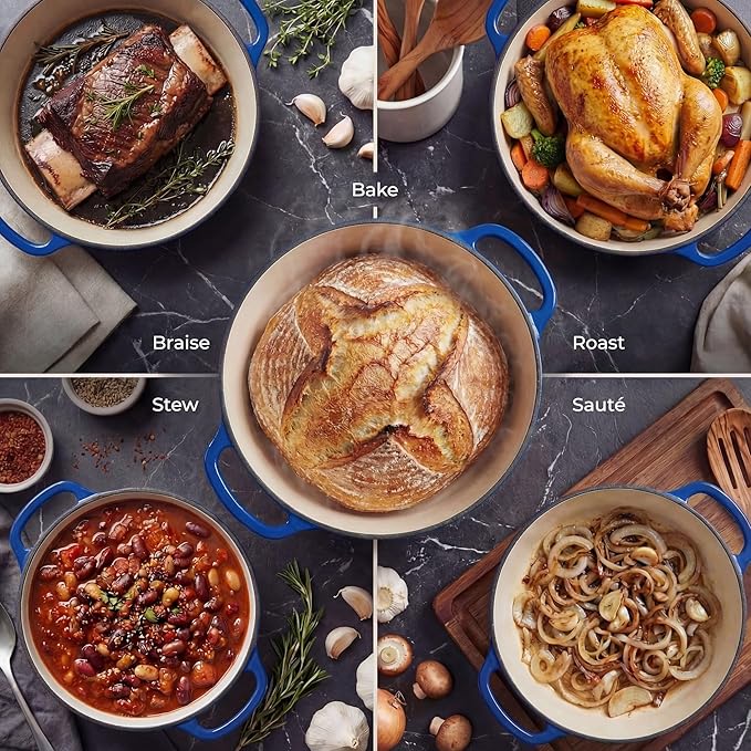 Zulay Kitchen 6 Quart Enameled Cast Iron Dutch Oven Pot - Image 3