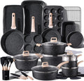 CAROTE 44pcs Pots and Pan Set Nonstick, Cookware Sets, Cooking Set Non Stick by CAROTE