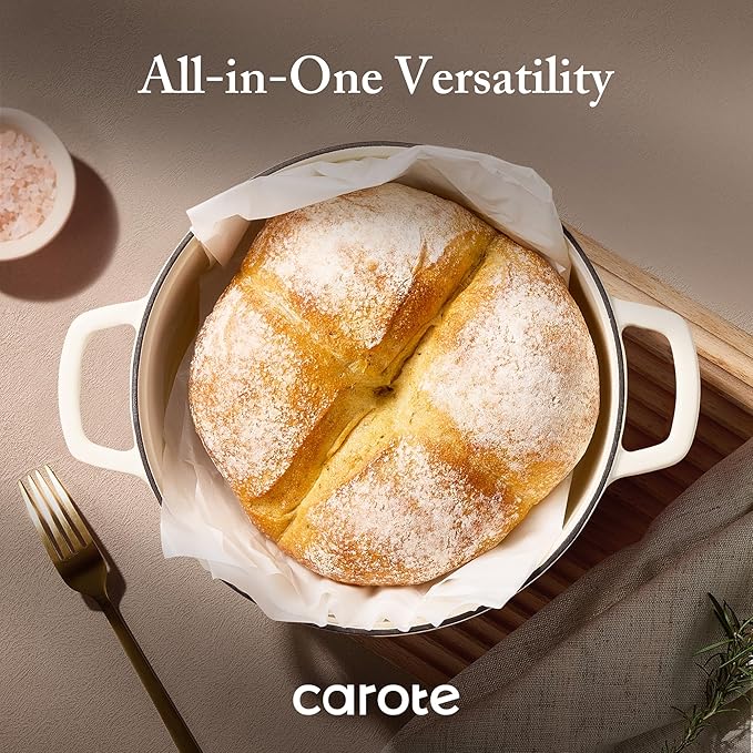 CAROTE 7QT Enameled Cast Iron Dutch Oven Pot - Image 5
