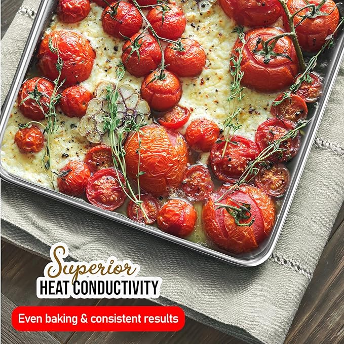 Eatex Aluminum Baking Sheet Set, 2 Pack Cookie Sheet Set, 9x13 Baking Pan Set - Image 6
