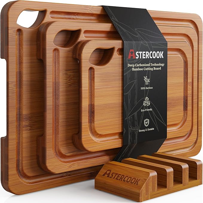 Astercook Deep-Carbonized Bamboo Cutting Boards by Astercook
