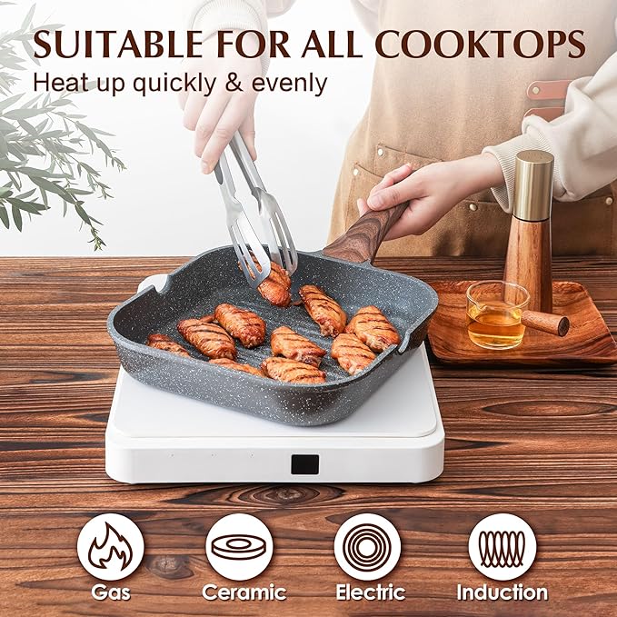 SENSARTE Nonstick Grill Pan for Stove Tops, Versatile Griddle - Image 5