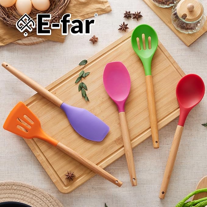 E-far Silicone Cooking Utensils Set, 5-Piece Kitchen Utensils Set - Image 7