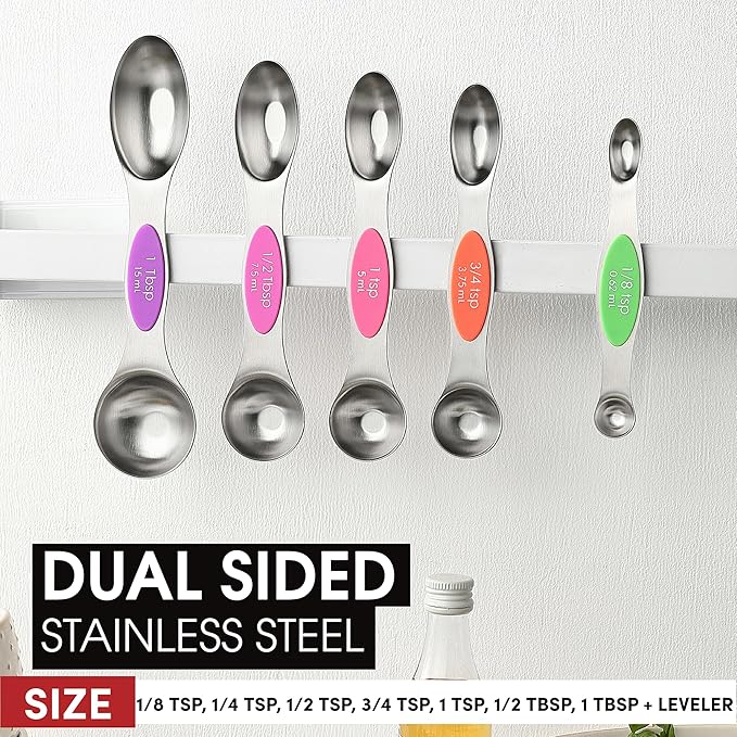 Spring Chef Stainless Steel Magnetic Measuring Spoons Set of 8 - Image 3