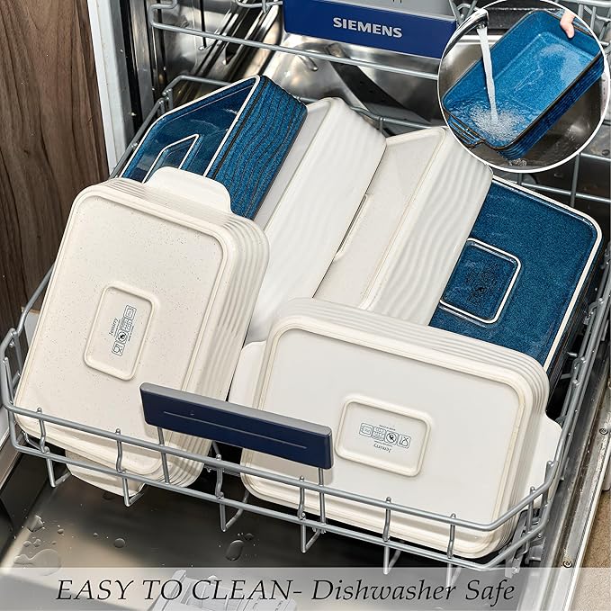 Kiln-Transformed Blue Ceramic Baking Dish Set of 3, Casserole Dishes - Image 8