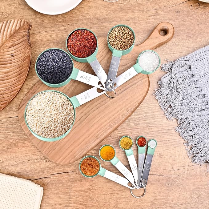Measuring Cups and Spoons Set, 10 Pieces Nesting Measure Cups and Spoons - Image 6