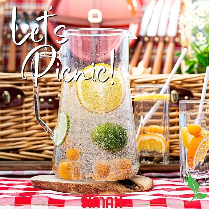Simax Large Glass Pitcher With Spout, 2.5 Quart Borosilicate Glass Iced Tea - Image 5