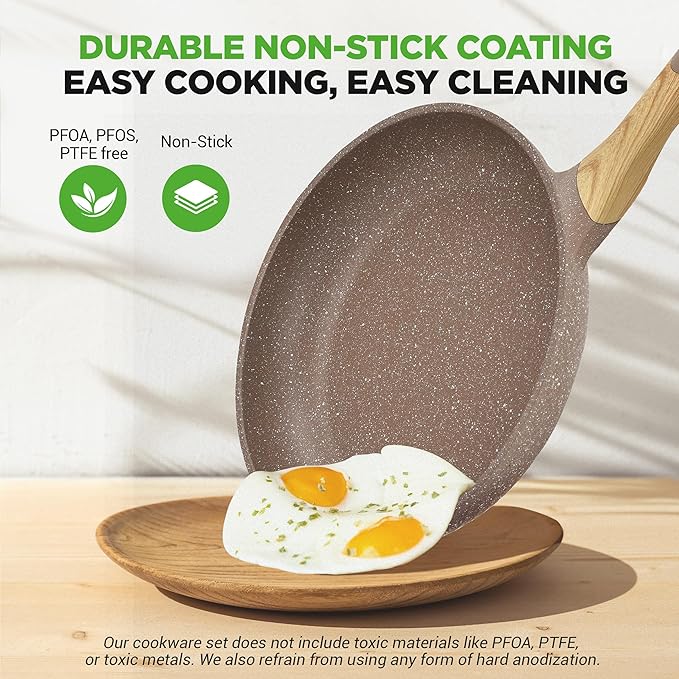 Nutrichef 22-Piece Marble Non-Stick Cookware and Bakeware Set - Image 3