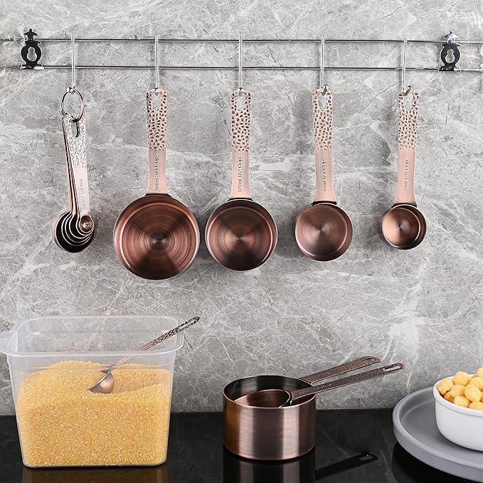 Measuring Cups and Spoons Set 14, Copper Measuring Cups and Spoons Set - Image 9