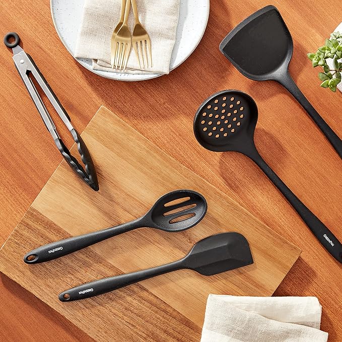 GreenPan 5 Piece Cooking Utensil Set, Flexible Nonstick Silicone, Stain-Free - Image 12