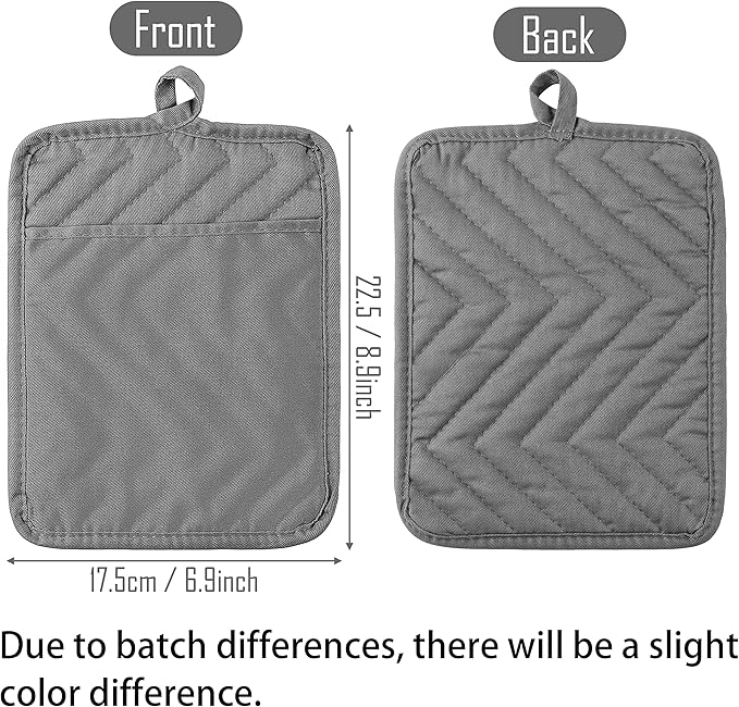 GROBRO7 5Pack Pot Holders for Kitchen Heat Resistant Cotton Potholder - Image 2