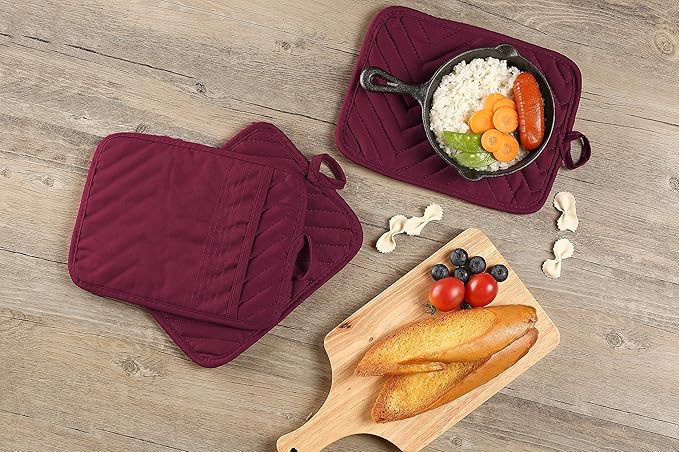 Oven Pot Holder with Pocket Cotton Heat Resistant Coaster Potholder Kitchen Hot - Image 7