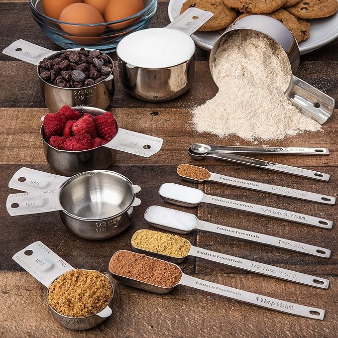 Hudson Essentials Stainless Steel Measuring Cups and Spoons Set - Image 5