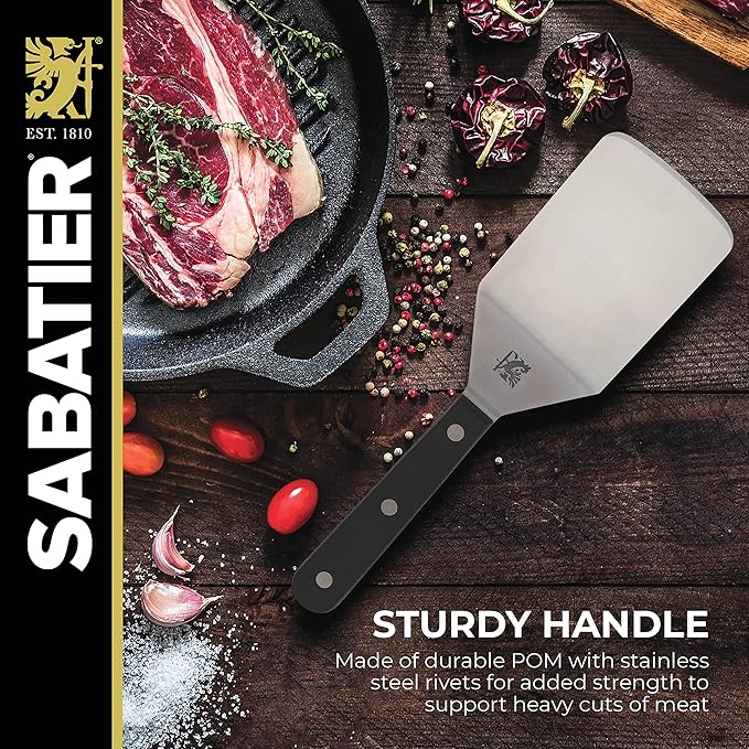 Sabatier Triple Rivet Stainless Steel Wide Turner - Image 4
