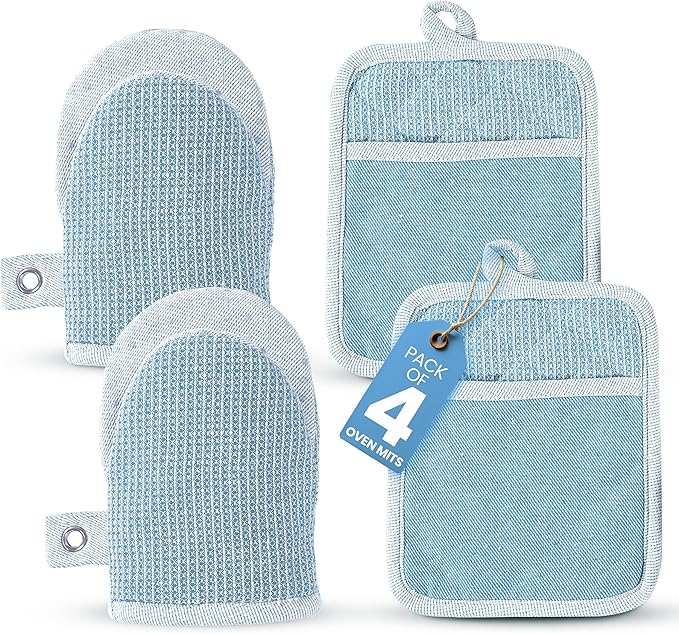 Casa Platino BBQ Gloves & Potholders Set, Holder by CasaPlatino