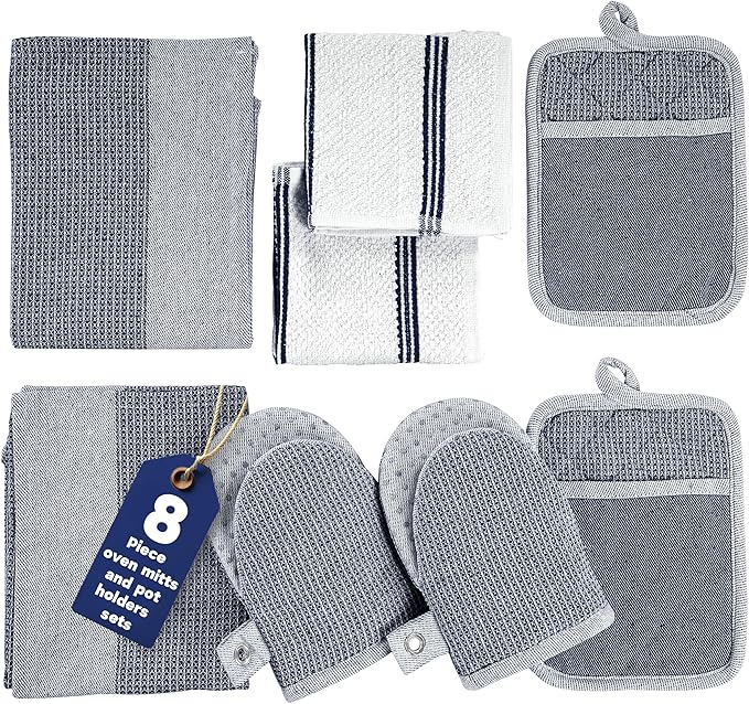 Casa Platino Mini Oven Mitts Set, 8-Piece – 500°F Heat Resistant Silicone Oven by CasaPlatino