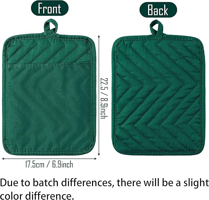 GROBRO7 5Pack Pocket Pot Holders Cotton Heat Resistant Potholder Multipurpose - Image 2